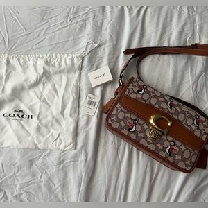 Coach Studio Shoulder Bag In Signature Jacquard With Penguin Motif